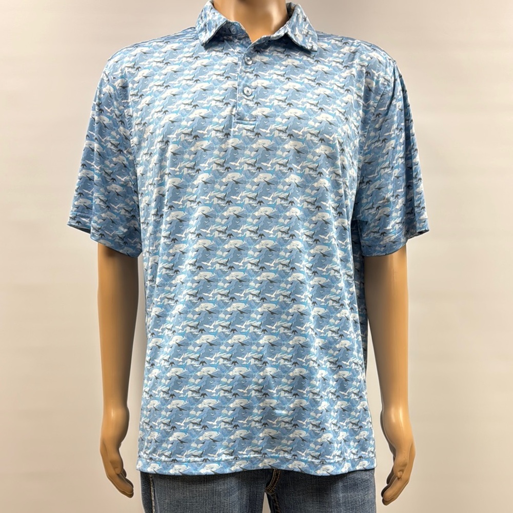 1764 Bird Print Golf Polo‎